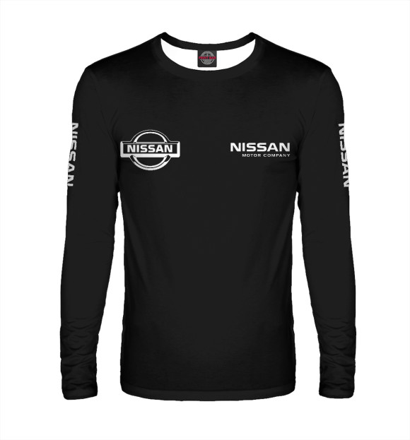 Мужской лонгслив с изображением Nissan цвета Белый