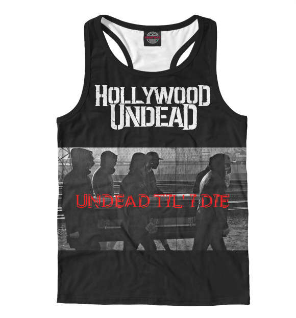 Мужская майка-борцовка с изображением HU UTID цвета Белый