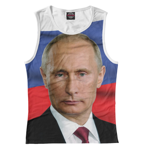 Майка для девочки с изображением Путин Владимир цвета Белый