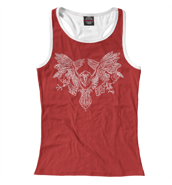 Женская майка-борцовка с изображением Вороны цвета Белый