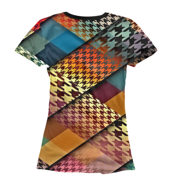 Женская футболка с изображением Лоскутное шитье цвета Белый