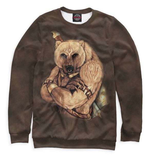 Свитшот для девочек с изображением Медведь цвета Белый