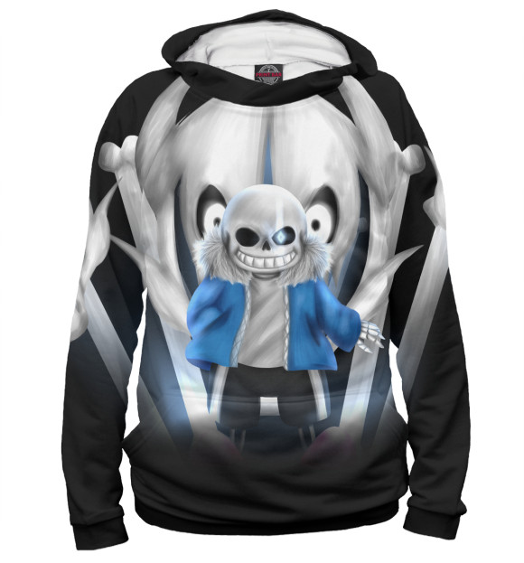 Худи для девочки с изображением Undertale Sans цвета Белый