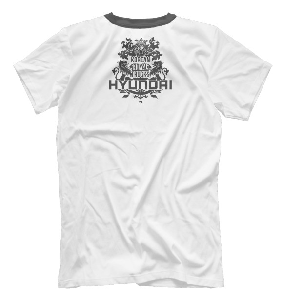 Мужская футболка с изображением HYUNDAI - король дорог цвета Белый