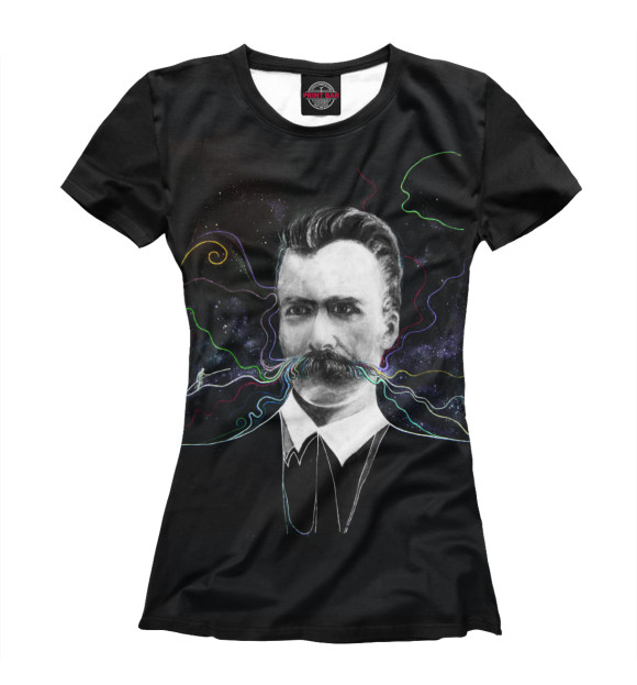 Женская футболка с изображением Ницше цвета Белый