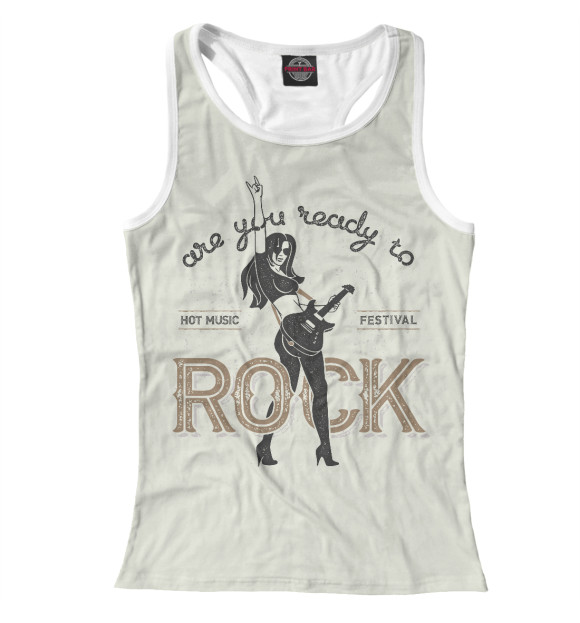 Женская майка-борцовка с изображением Rock цвета Белый