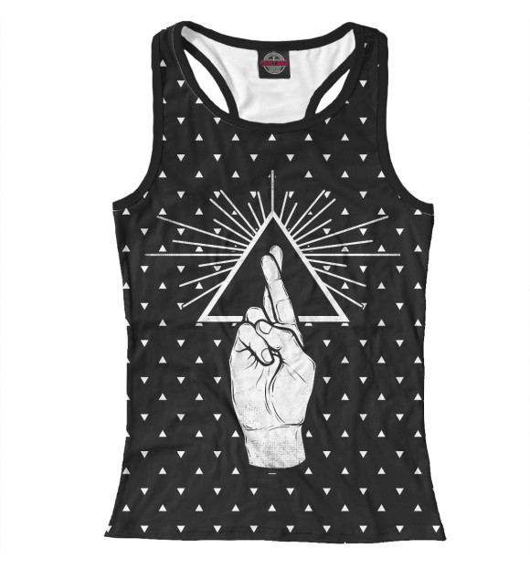 Женская майка-борцовка с изображением Рука просвещения цвета Белый