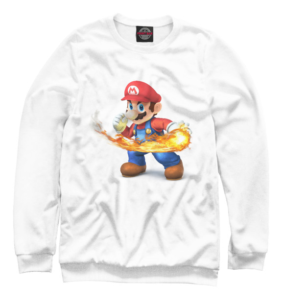 Свитшот для девочек с изображением Super Mario Smash Bros цвета Белый