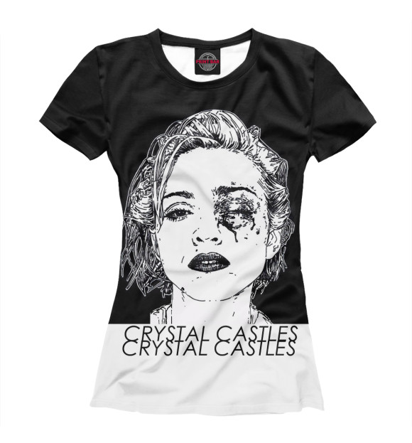 Футболка для девочек с изображением Crystal Castles цвета Белый