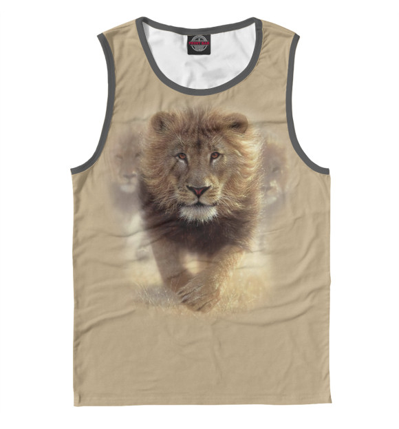 Майка для мальчика с притом Лев цвета Белый Майка для мальчика с изображением Лев цвета Белый