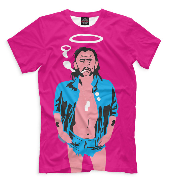 Мужская футболка с изображением Лемми цвета Темно-розовый