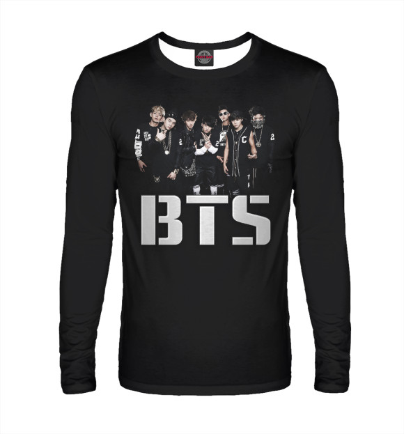 Мужской лонгслив с изображением BTS цвета Белый