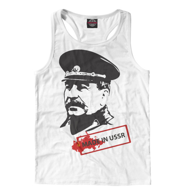 Мужская майка-борцовка с изображением MADE IN... цвета Белый