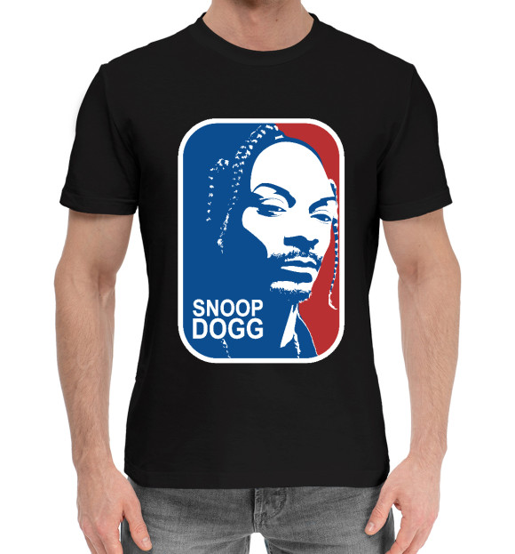 Мужская хлопковая футболка с изображением СНУП ДОГ цвета Черный