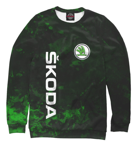 Свитшот для мальчиков с изображением ШКОДА, SKODA цвета Белый