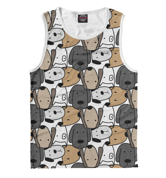 Мужская майка с изображением Собачки цвета Белый