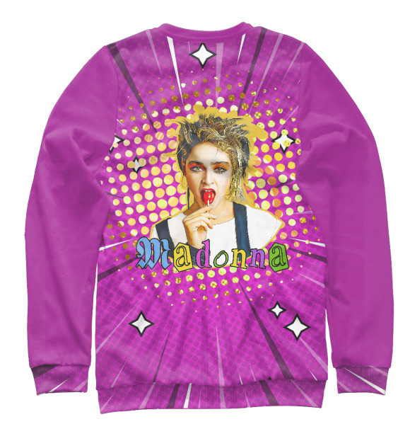 Мужской свитшот с изображением Madonna 80s Pop Art цвета Белый