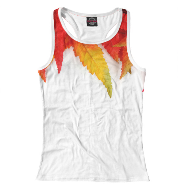 Женская майка-борцовка с изображением Осень цвета Белый