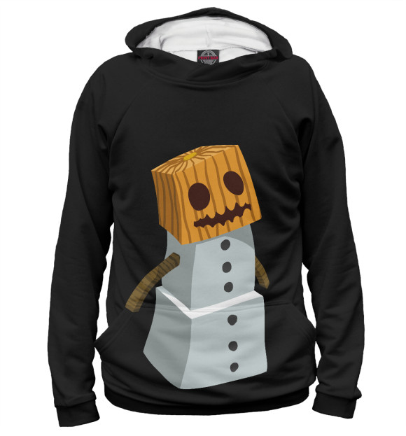 Женское худи с изображением Snow golem цвета Белый