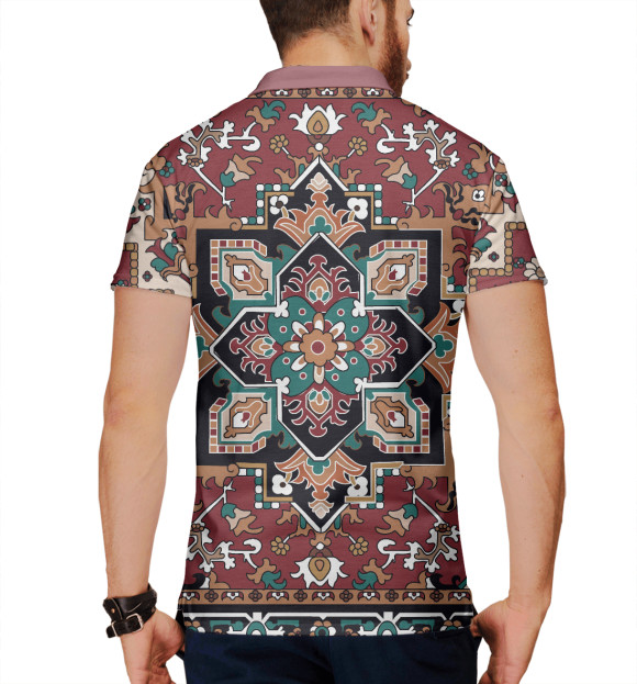 Мужское поло с притом Ковер цвета Белый Мужское поло с изображением Ковер цвета Белый