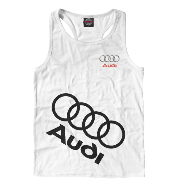 Мужская майка-борцовка с изображением Audi цвета Белый
