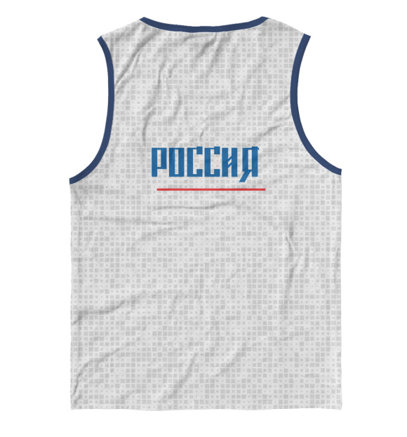Мужская майка с изображением Форма сборной России с гербом цвета Белый