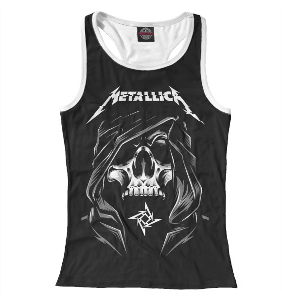 Женская майка-борцовка с изображением Metallica цвета Белый