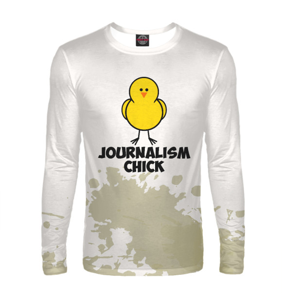 Мужской лонгслив с изображением Journalism Chick цвета Белый