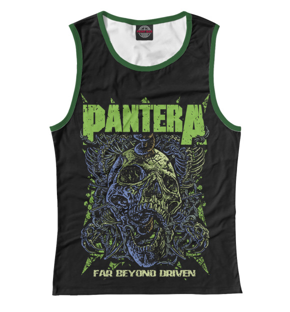 Женская майка с изображением Pantera цвета Белый