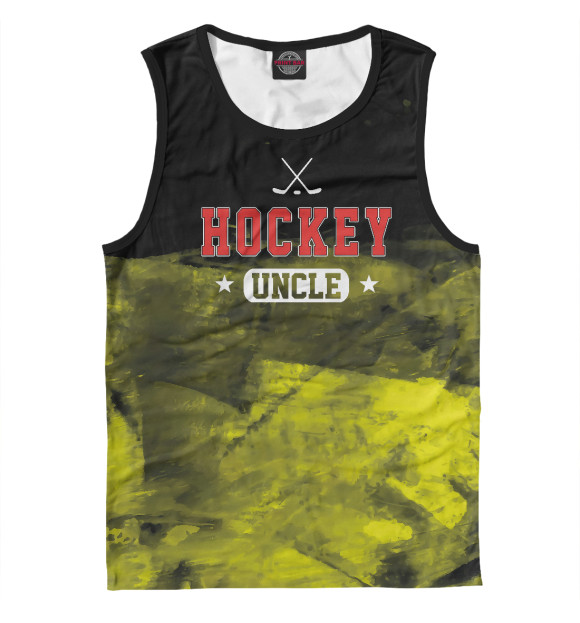 Мужская майка с изображением Hockey Uncle цвета Белый