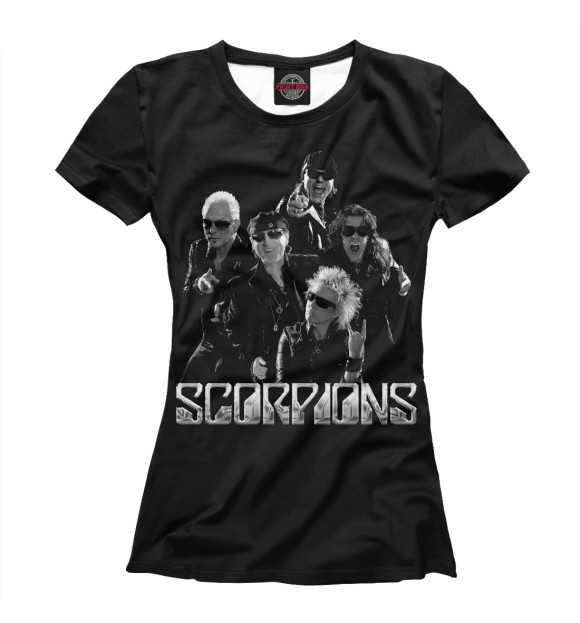 Женская футболка с изображением Scorpions цвета Белый