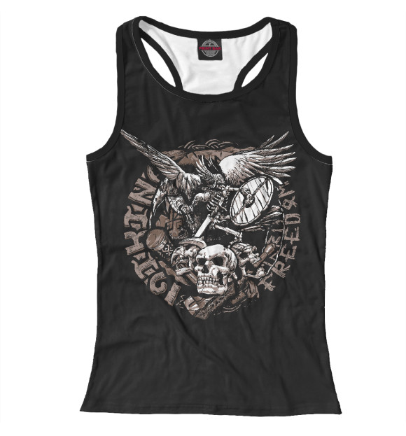 Женская майка-борцовка с изображением Viking цвета Белый