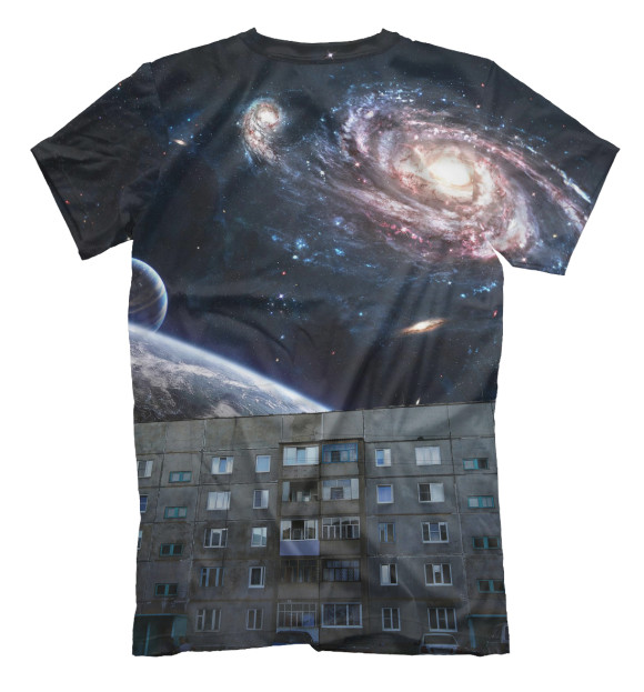 Мужская футболка с изображением Дворовый Космос цвета Белый