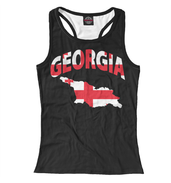 Женская майка-борцовка с изображением Грузия цвета Белый