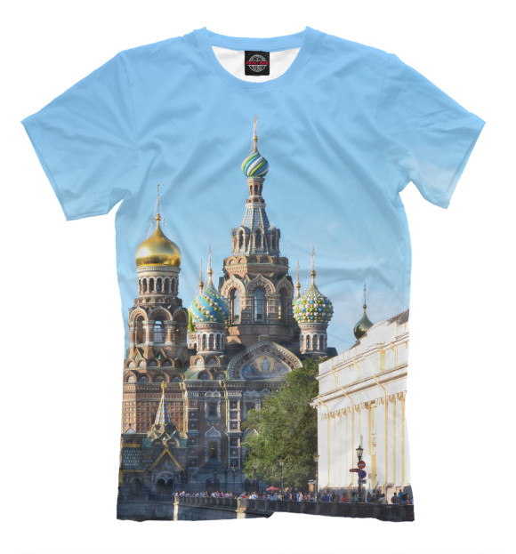 Мужская футболка с изображением Санкт-Петербург цвета Молочно-белый