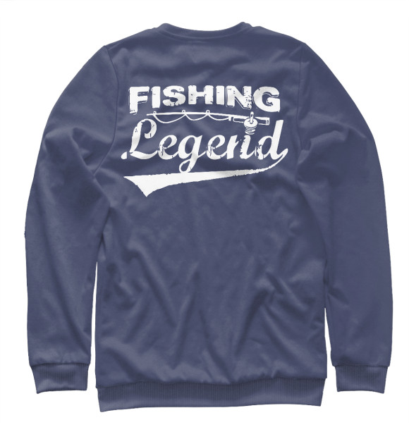 Мужской свитшот с изображением Fishing legend цвета Белый