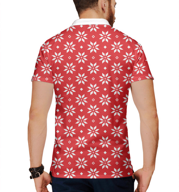 Мужское поло с изображением Алатырь цвета Белый