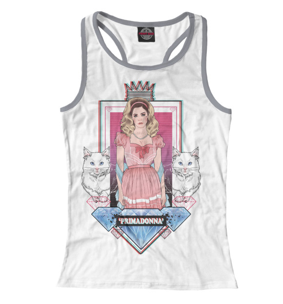 Женская майка-борцовка с изображением Marina and the diamonds - Primadonna цвета Белый