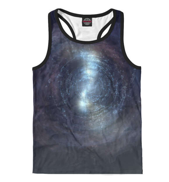 Мужская майка-борцовка с изображением Космос цвета Белый