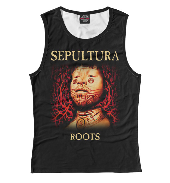 Майка для девочки с притом Sepultura цвета Белый Майка для девочки с изображением Sepultura цвета Белый