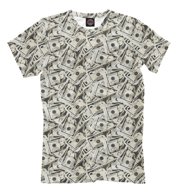 Мужская футболка с изображением Доллары цвета Бежевый