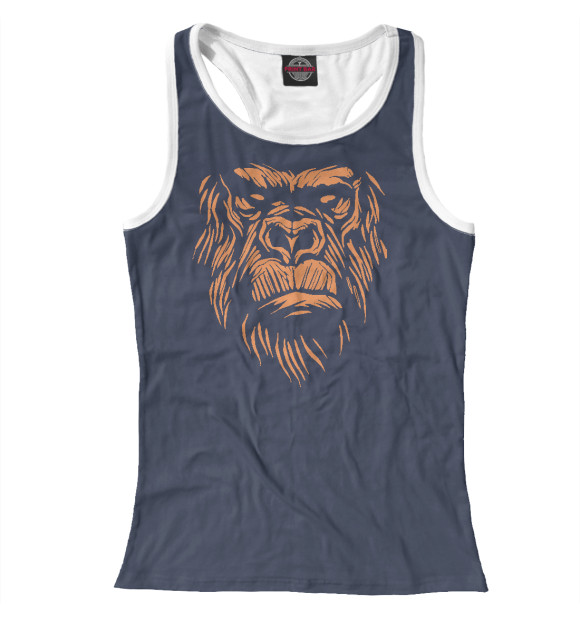 Женская майка-борцовка с изображением EvilMonkey цвета Белый