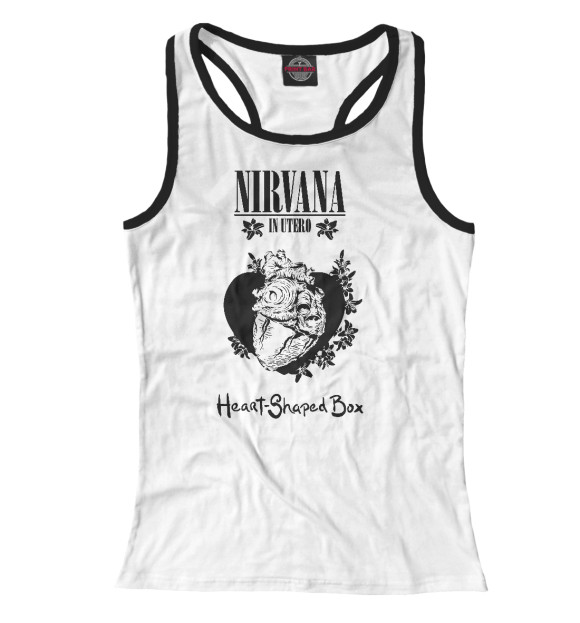 Женская майка-борцовка с притом Nirvana цвета Белый Женская майка-борцовка с изображением Nirvana цвета Белый