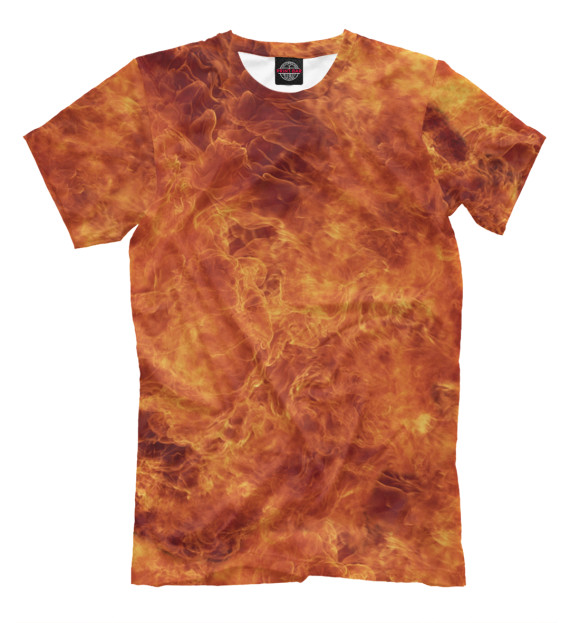 Мужская футболка с изображением Огонь цвета Светло-коричневый