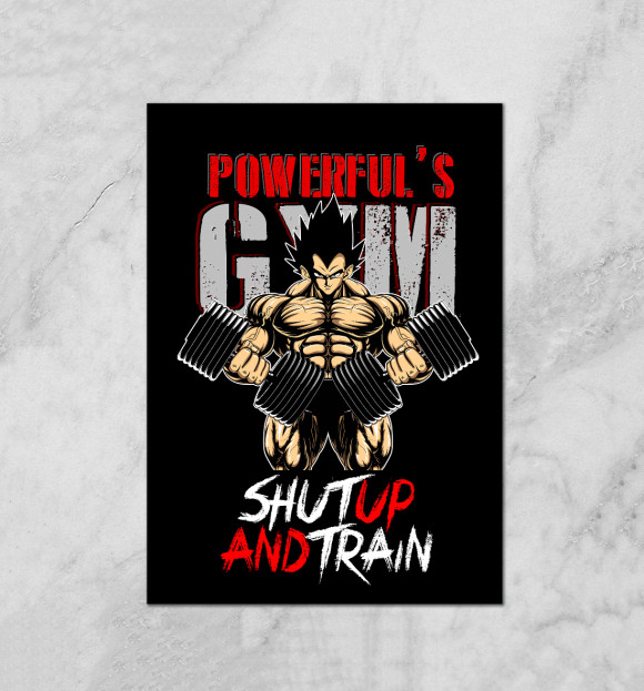 Плакат с притом Powerful Gym цвета Белый Плакат с изображением Powerful Gym цвета Белый
