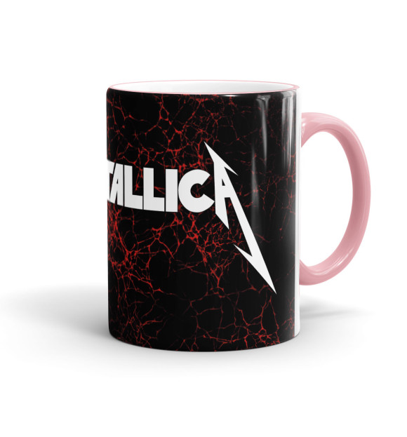 Кружка с изображением Metallica цвета розовый