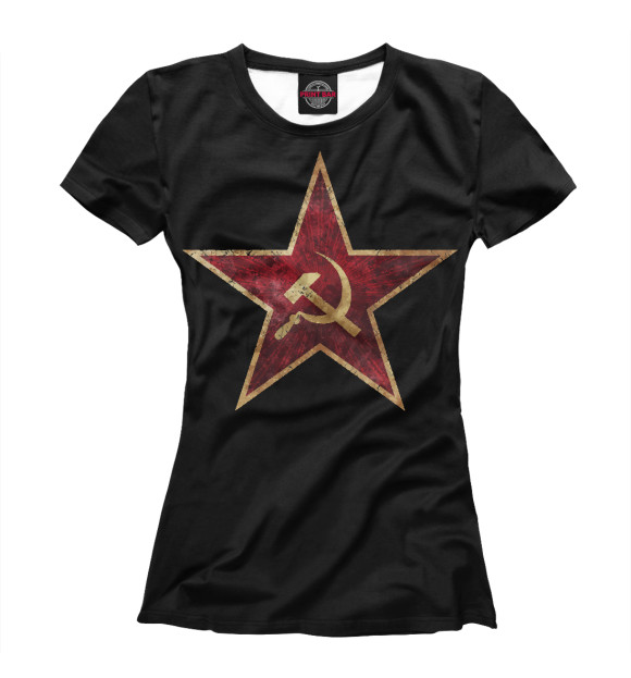 Женская футболка с изображением Звезда цвета Белый