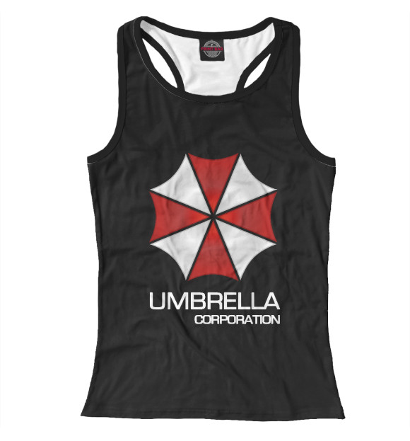Женская майка-борцовка с изображением Umbrella corporation цвета Белый
