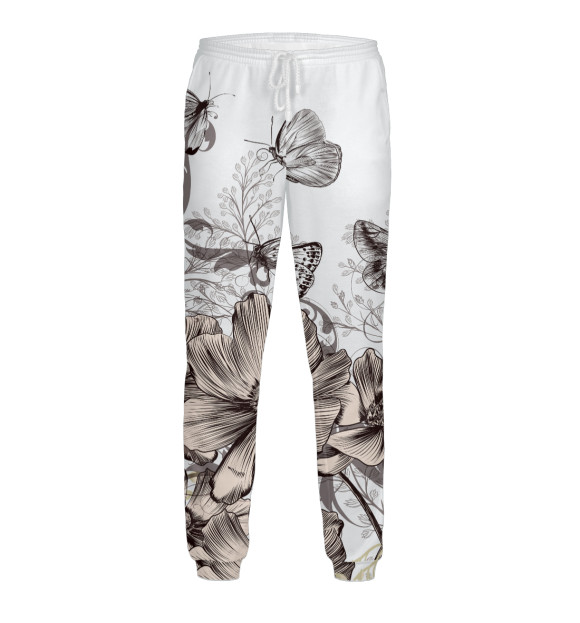 Мужские спортивные штаны с изображением Эйфория цвета Белый