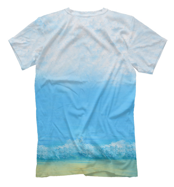 Мужская футболка с изображением Синий кит цвета Белый